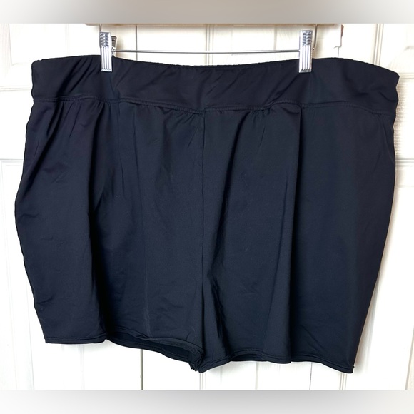 LANDS’ END Black Swim Shorts High Rise Modest Swimsuit Bottoms Tummy Control - Picture 2 of 9